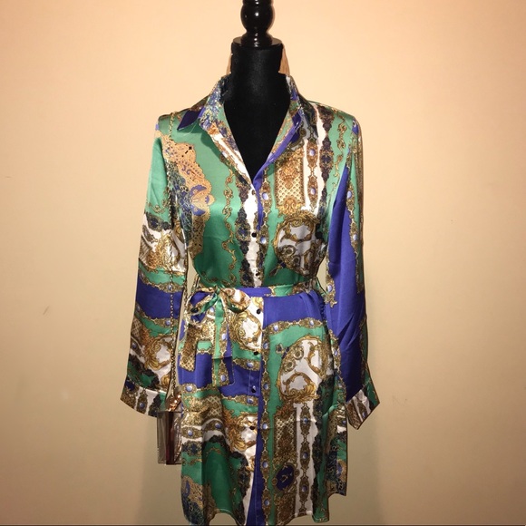 🚨1 left! 🚨 Rhoyal Printed Scarf Dress - Picture 4 of 6